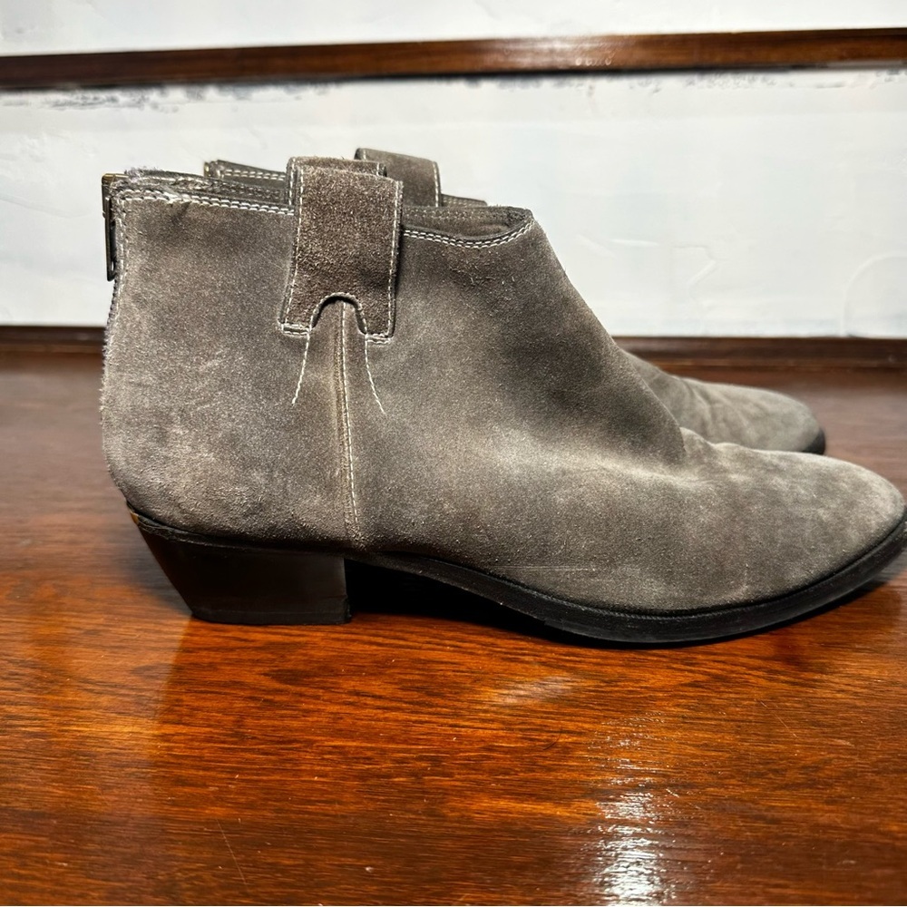 Burberry Grey Suede Zip-Back Ankle Booties Size 40 GUC - Picture 2 of 12